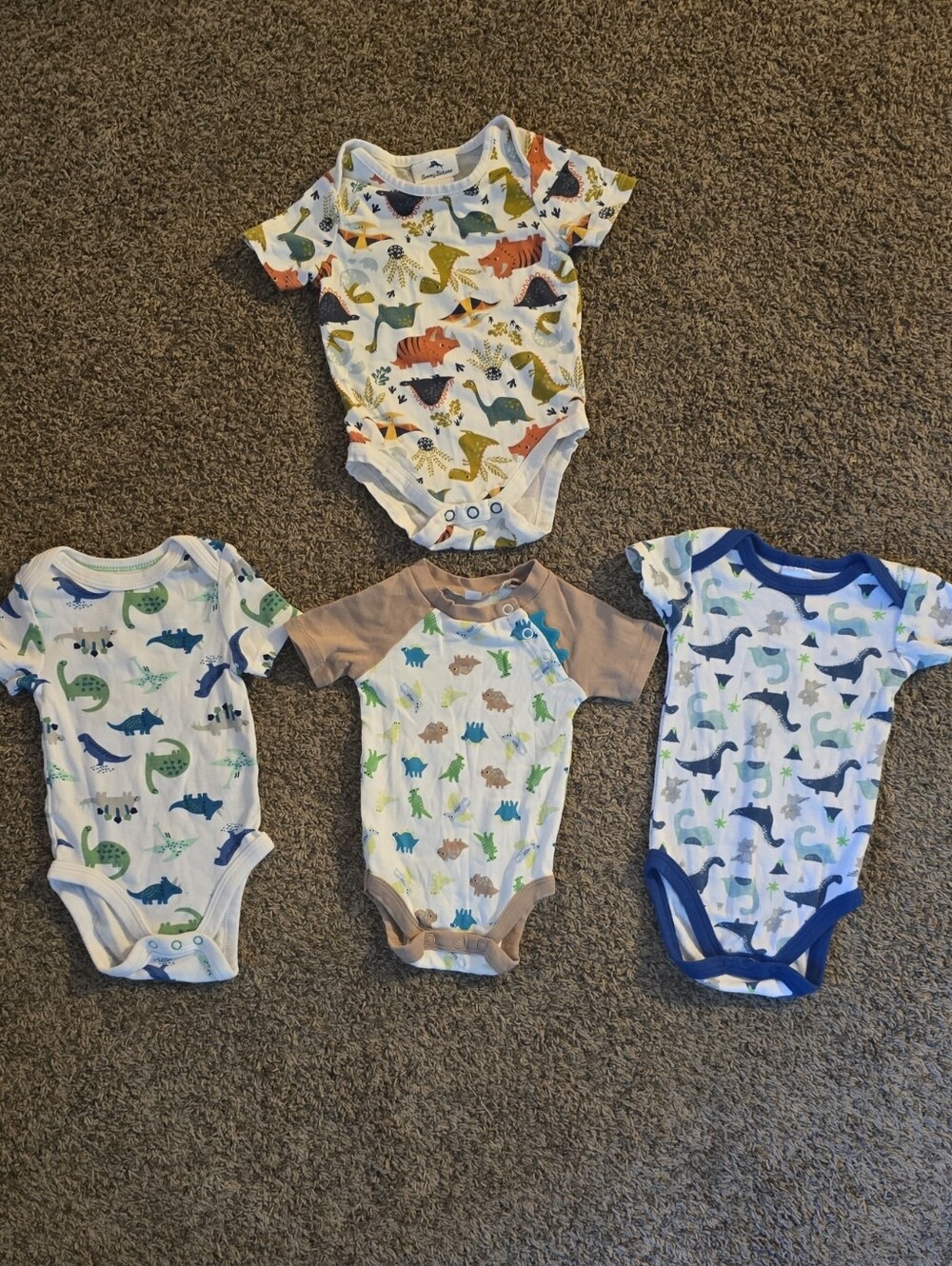 3-6M Dinosaur Print Bodysuits